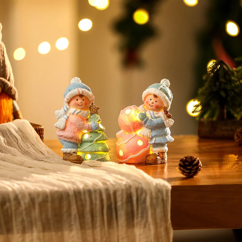 Snowman Figurine LED-Lit Durable Shelf & Table Decor
