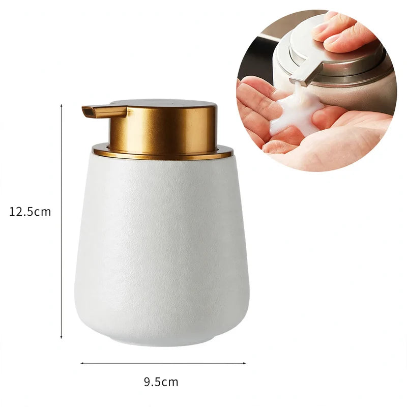 Soap Dispenser Ceramic One-Handed Pump Matte Finish