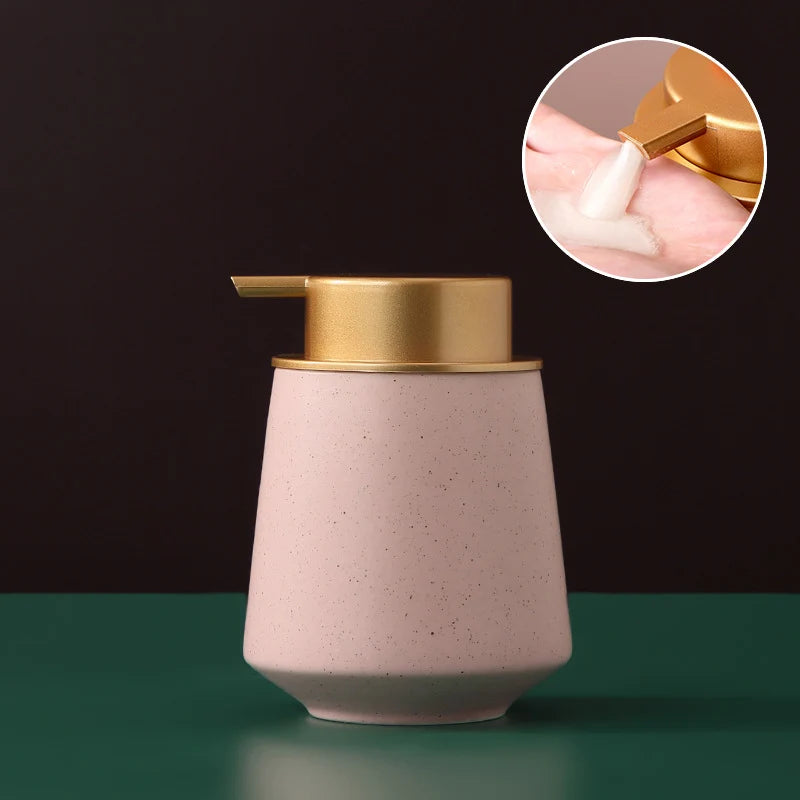 Soap Dispenser Ceramic Refillable One-Handed Pump