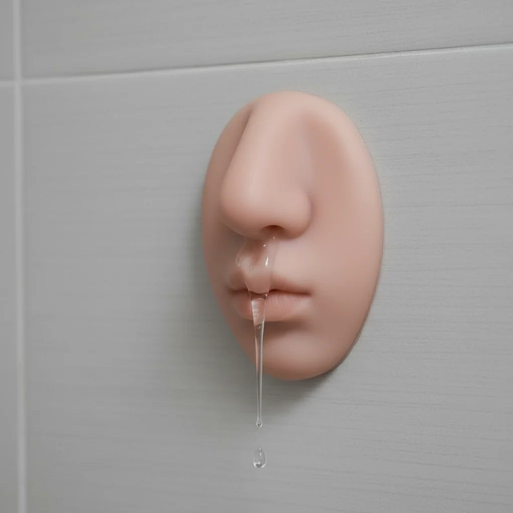 Soap Dispenser Silicone Nose-Shaped Adhesive-Mounted Novelty Decor