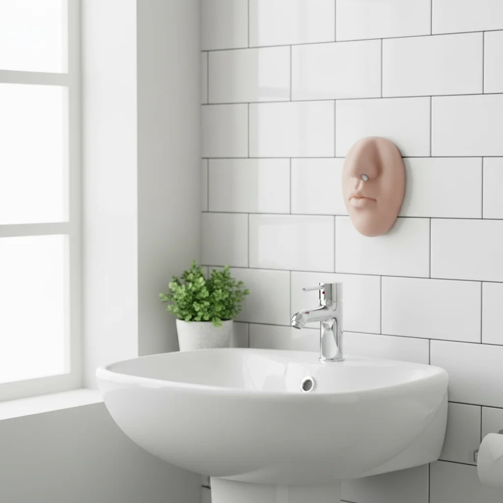 Soap Dispenser Silicone Nose-Shaped Adhesive-Mounted Novelty Decor