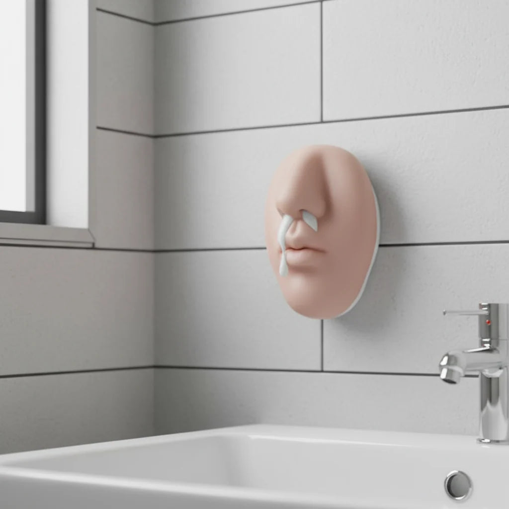 Soap Dispenser Silicone Nose-Shaped Adhesive-Mounted Novelty Decor