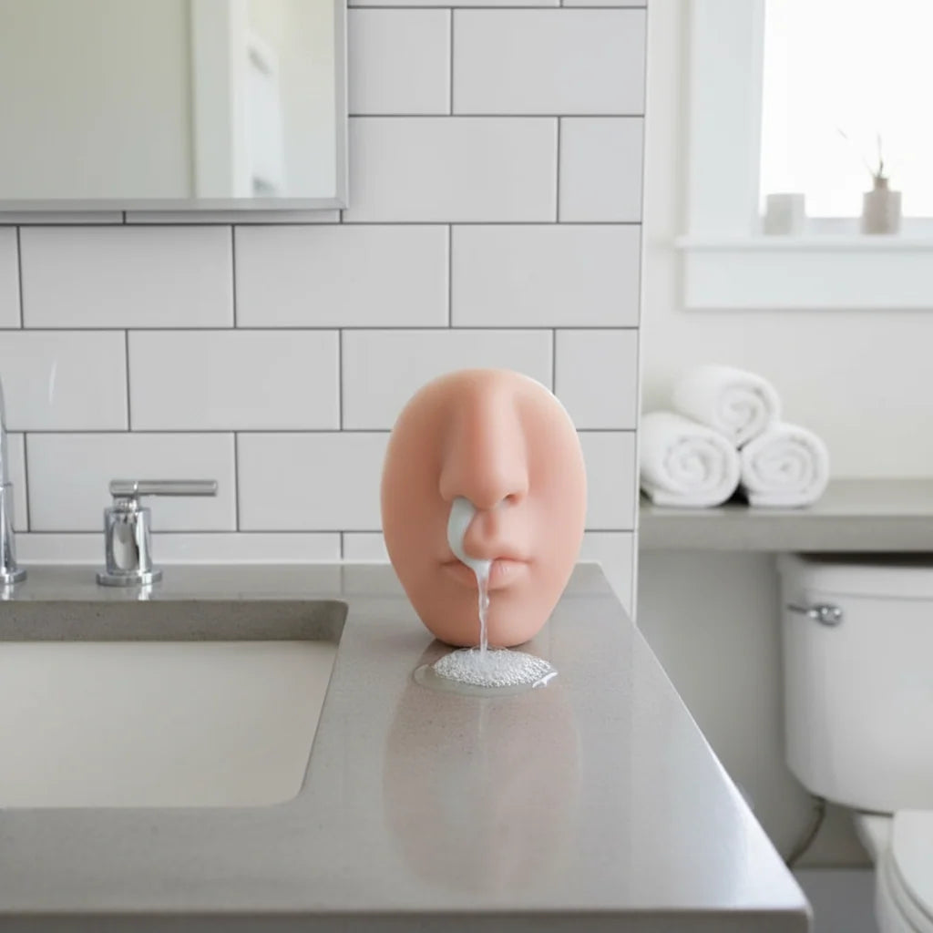 Soap Dispenser Silicone Nose-Shaped Adhesive-Mounted Novelty Decor