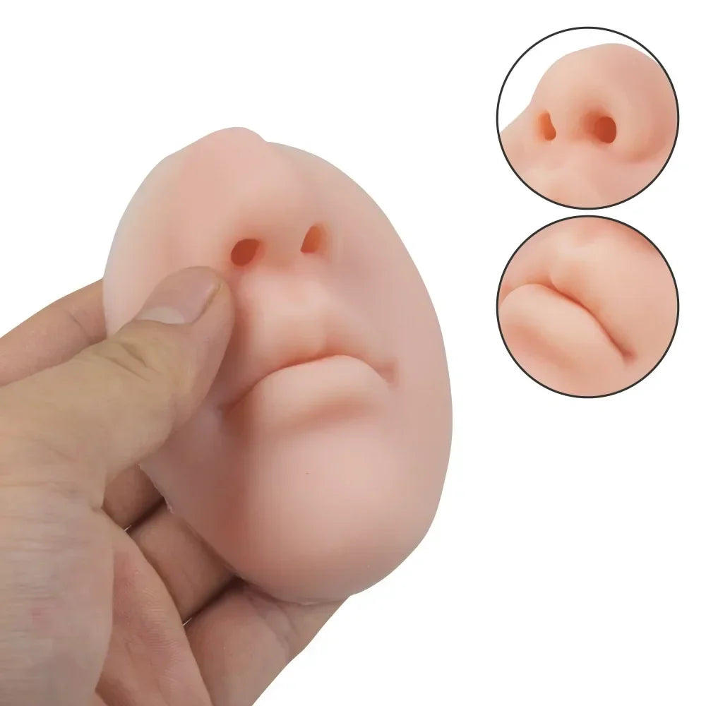 Soap Dispenser Silicone Nose-Shaped Adhesive-Mounted Novelty Decor