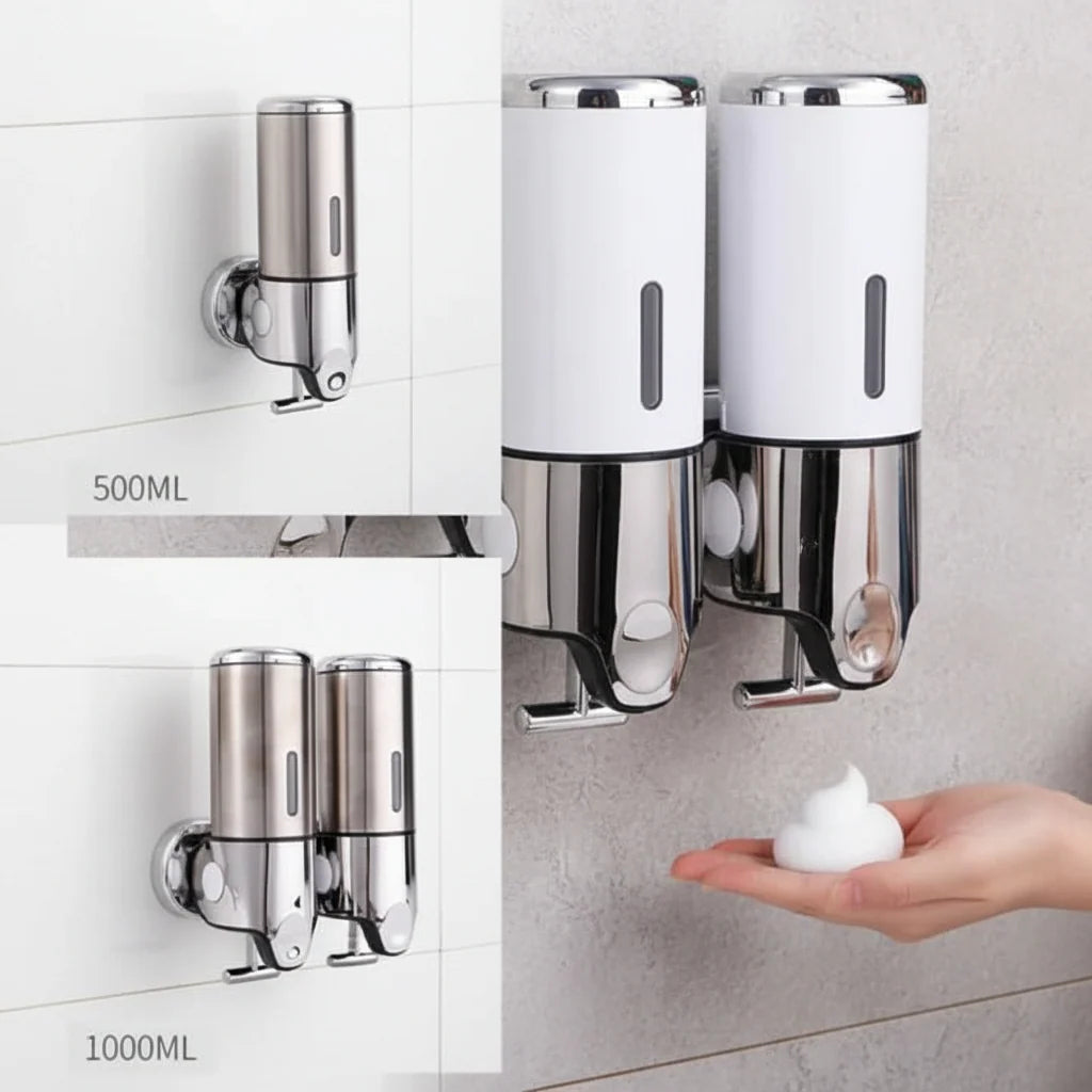 Soap Dispenser Wall-Mounted Stainless Steel 16.9 Fl Oz Capacity