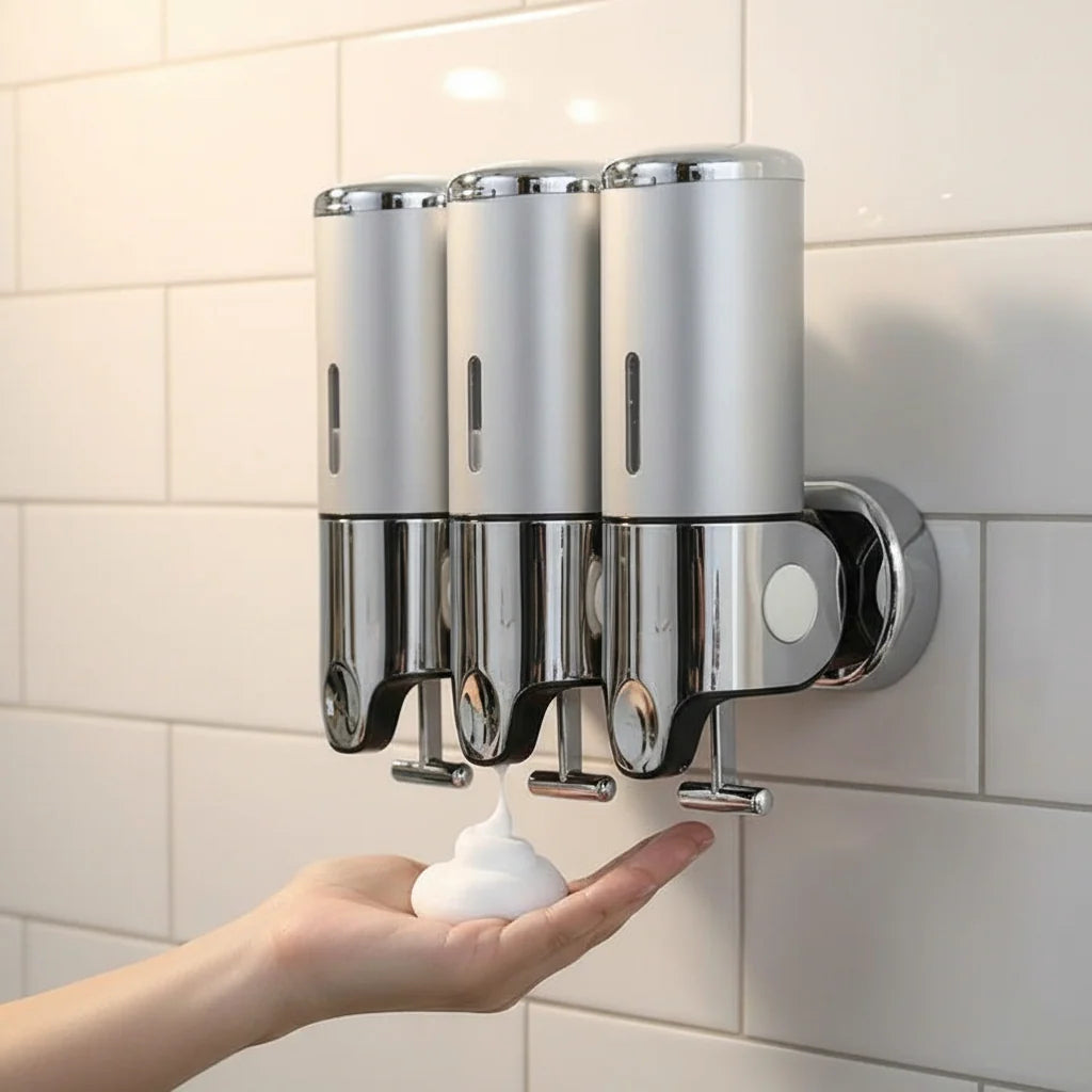 Soap Dispenser Wall-Mounted Stainless Steel 16.9 Fl Oz Capacity