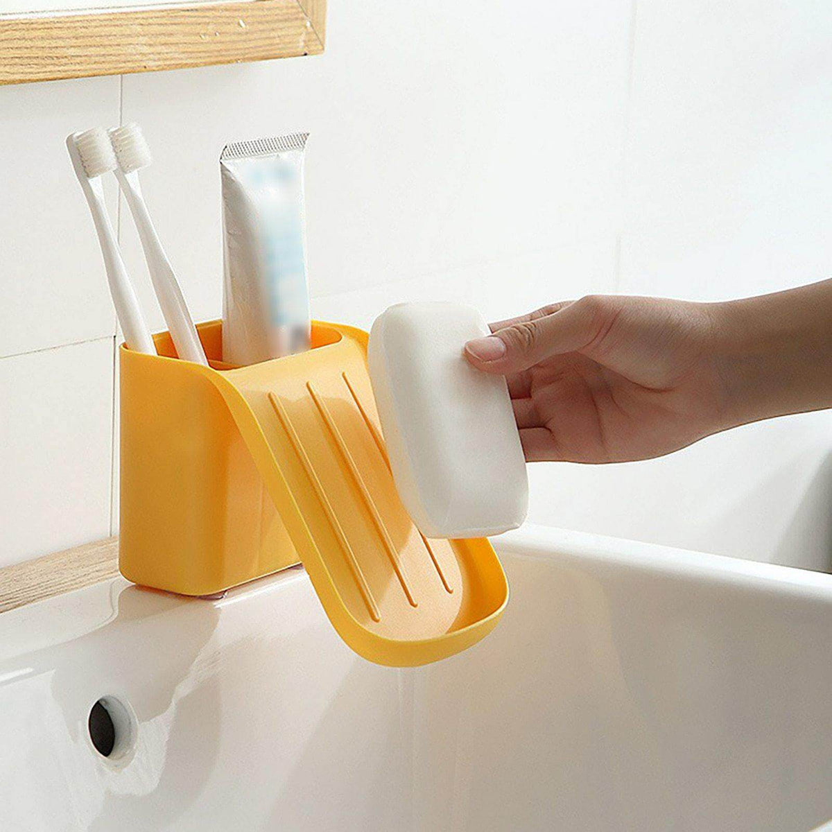 Soap Holder Rack Wall-Mounted Suction Cup Drainage