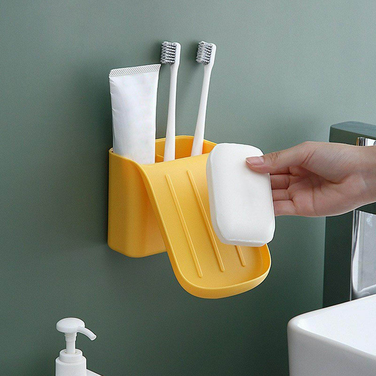 Soap Holder Rack Wall-Mounted Suction Cup Drainage