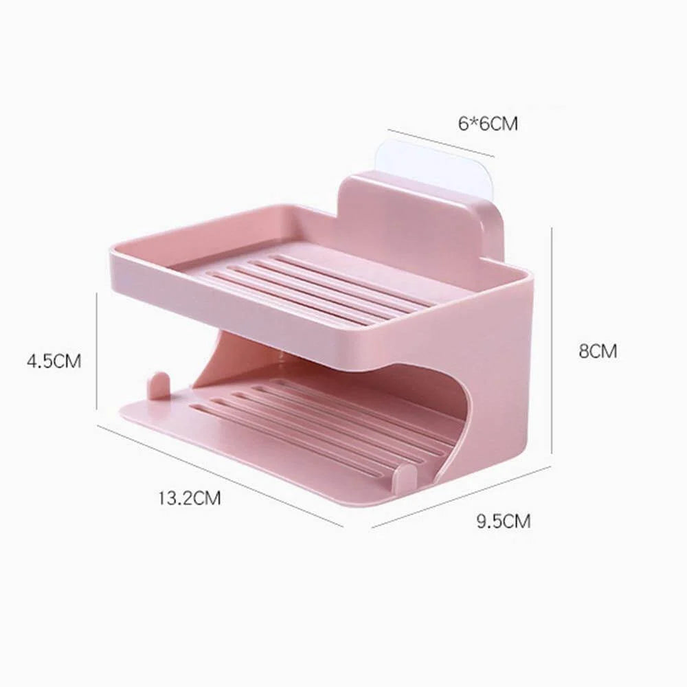 Soap Holder Rack Wall-Mounted Suction Cup Drainage
