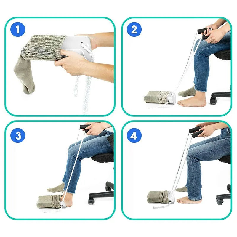Sock Aid Long Handles Non-Slip Base Smooth Sliding Surface