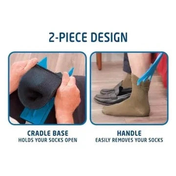 Sock Dressing Aid Foldable 26 Inch Handle & Guided Cradle