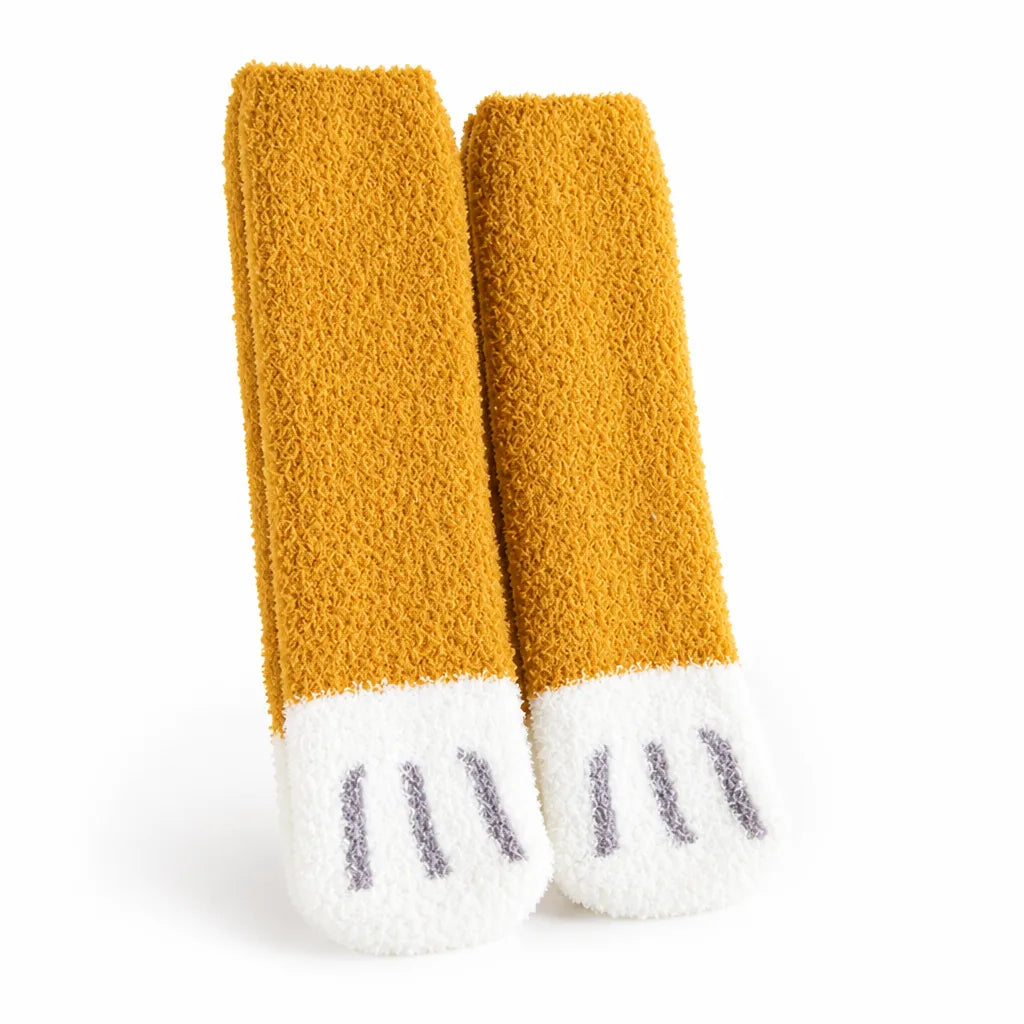 Socks Cat Paw Plush Silky-Soft One Size