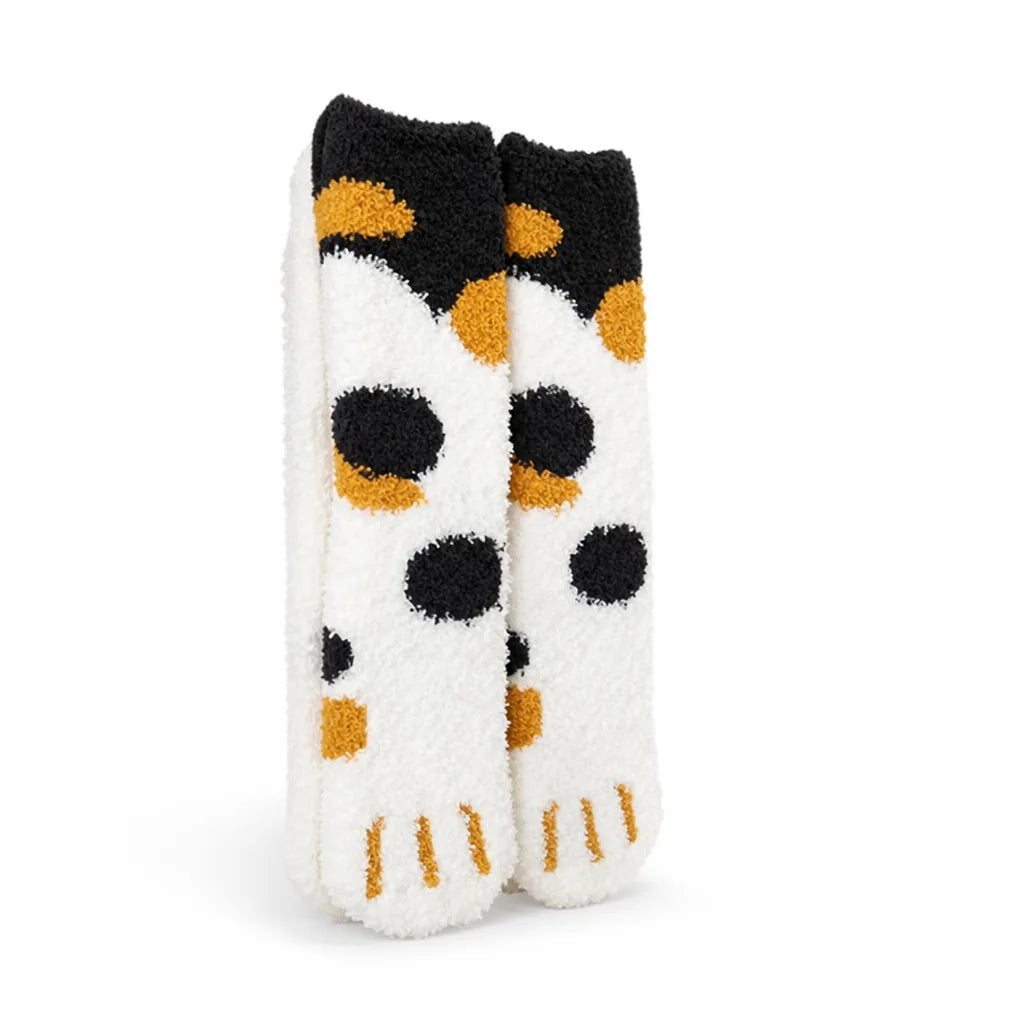 Socks Cat Paw Plush Silky-Soft One Size