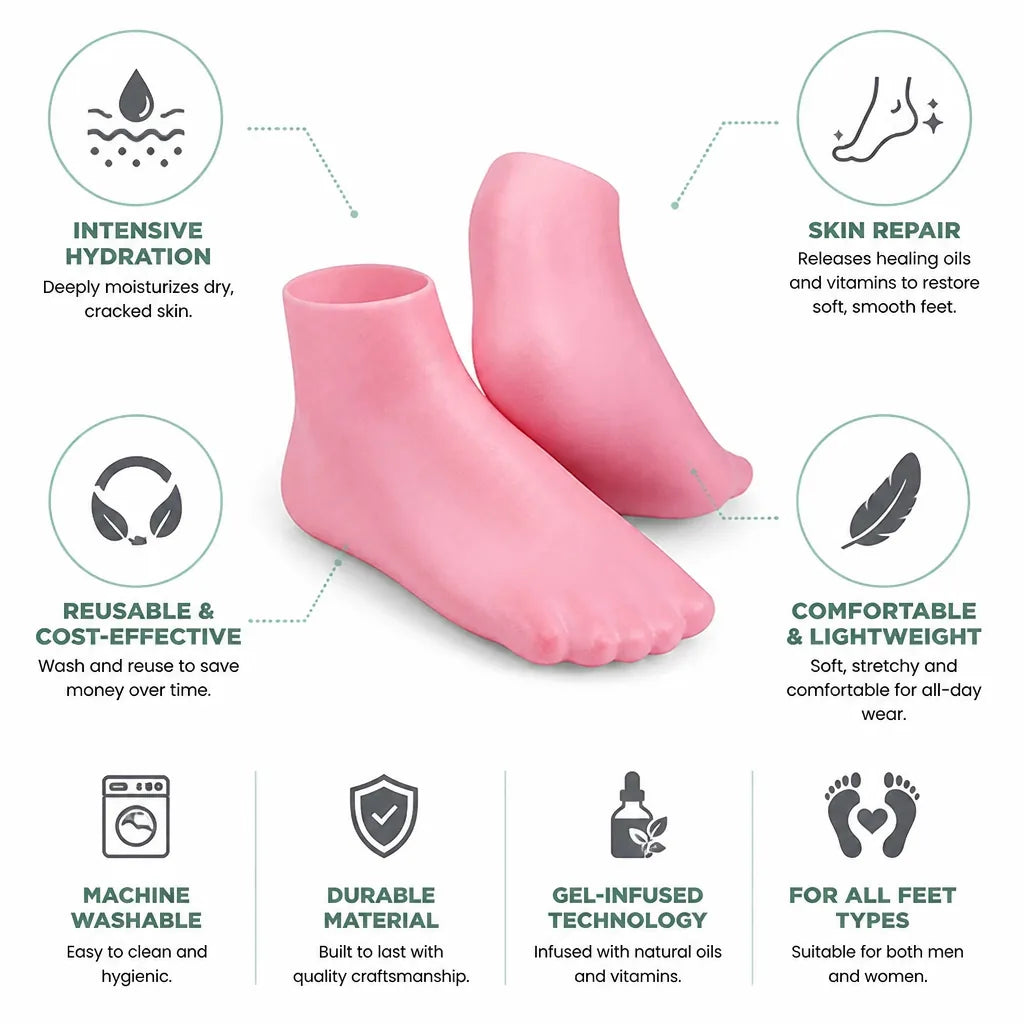 Socks Cracked Heel Repair Gel-Infused Moisturizing