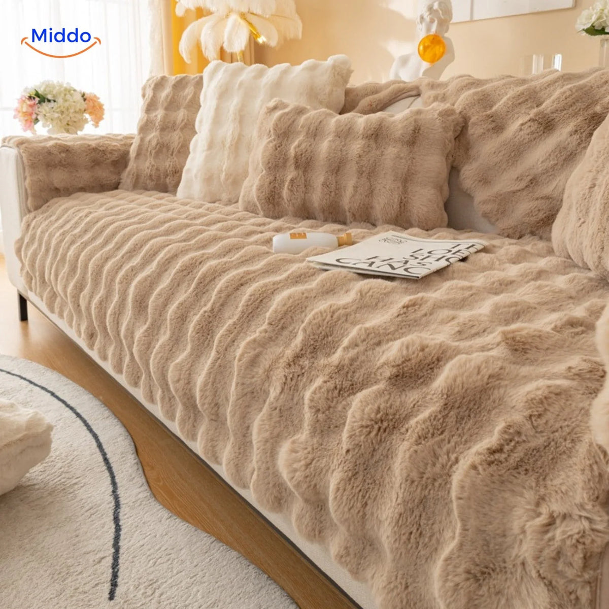 Sofa & Armchair Cover Plush Non-Slip Scratch-Resistant
