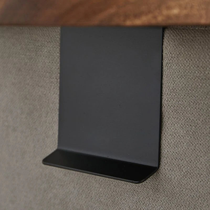 Sofa Armrest Tray Clip-On Walnut Solid Wood