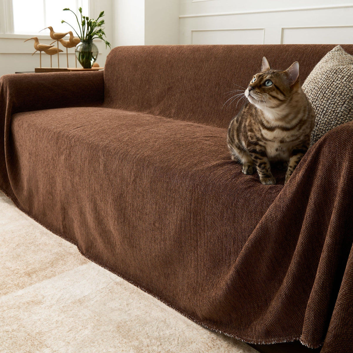 Sofa Cover Herringbone Water-Repellent Machine-Washable