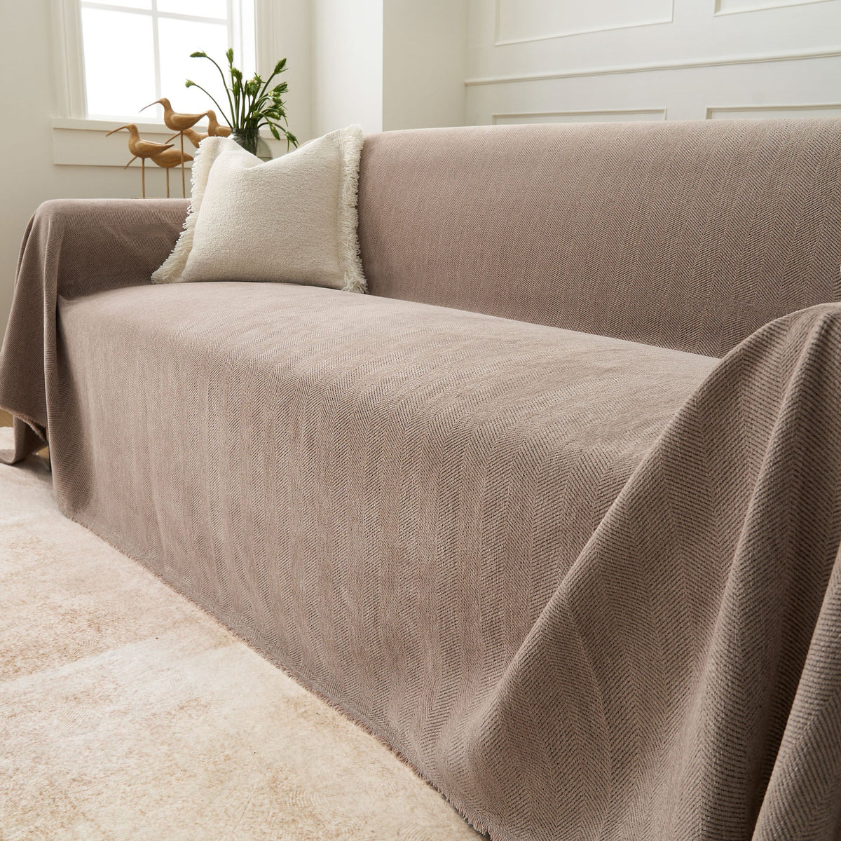 Sofa Cover Herringbone Water-Repellent Machine-Washable