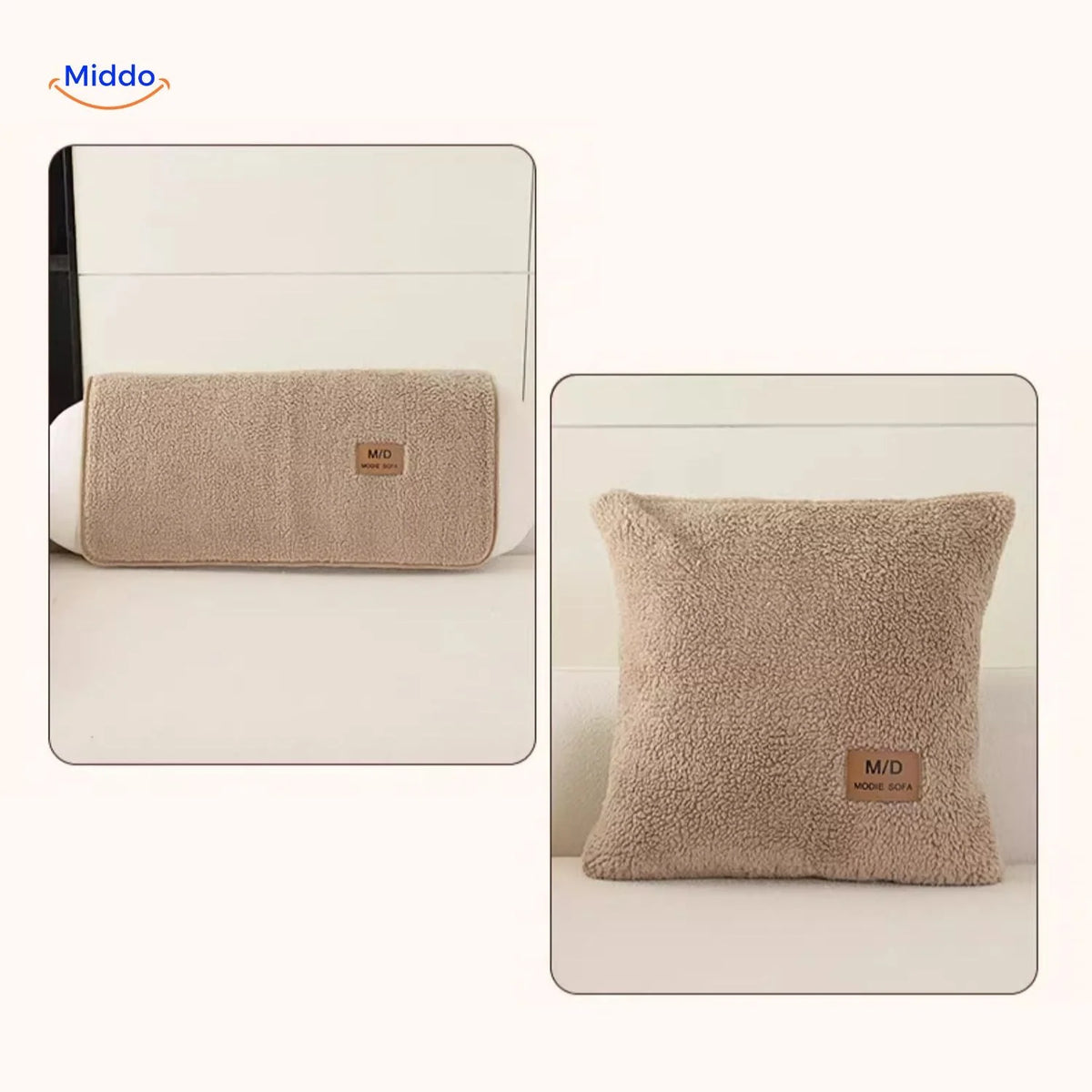 Sofa Cover Plush Faux Fur Non-Slip Backing Wipe-Clean Surface