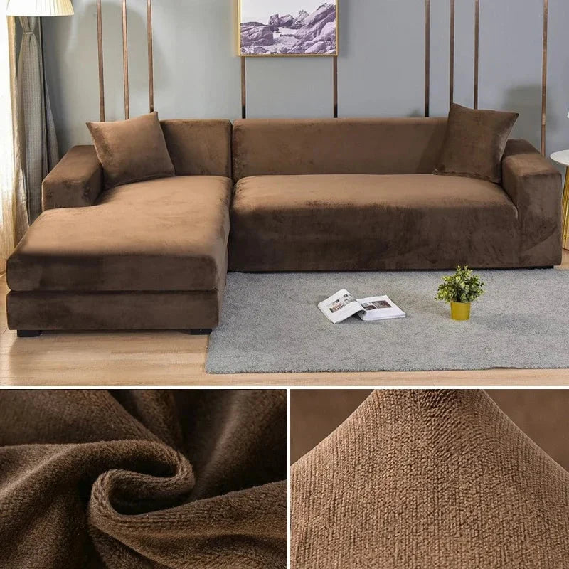 Sofa Cover Stretch Velvet Machine Washable Snug Fit