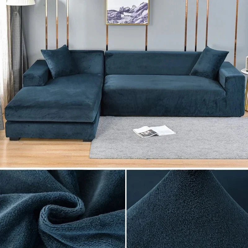 Sofa Cover Stretch Velvet Machine Washable Snug Fit