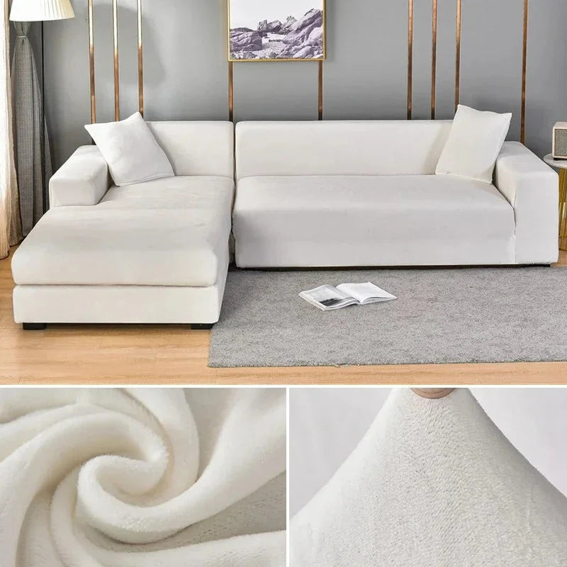 Sofa Cover Stretch Velvet Machine Washable Snug Fit