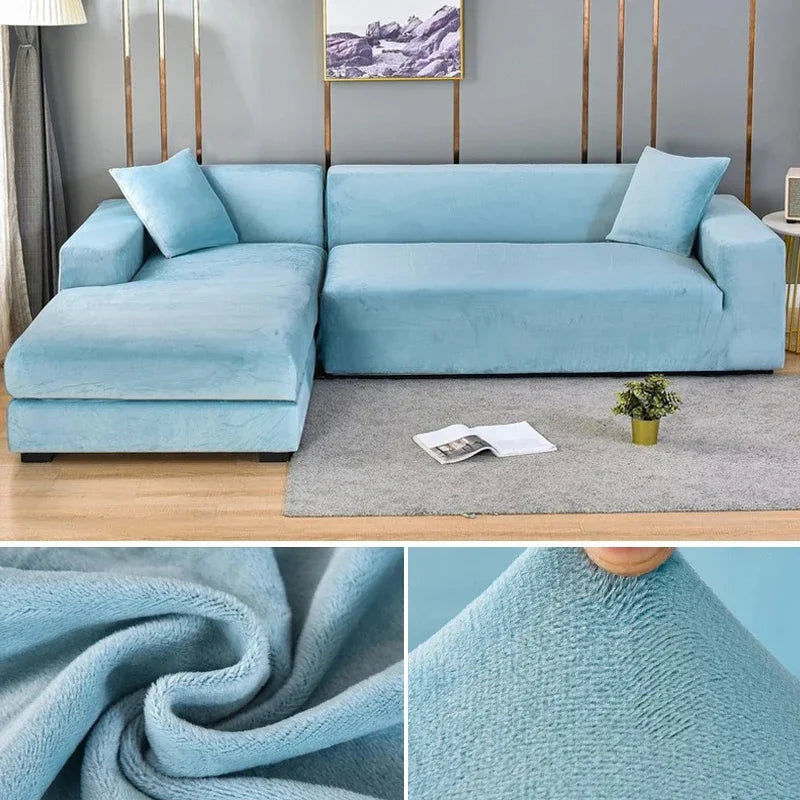 Sofa Cover Stretch Velvet Machine Washable Snug Fit