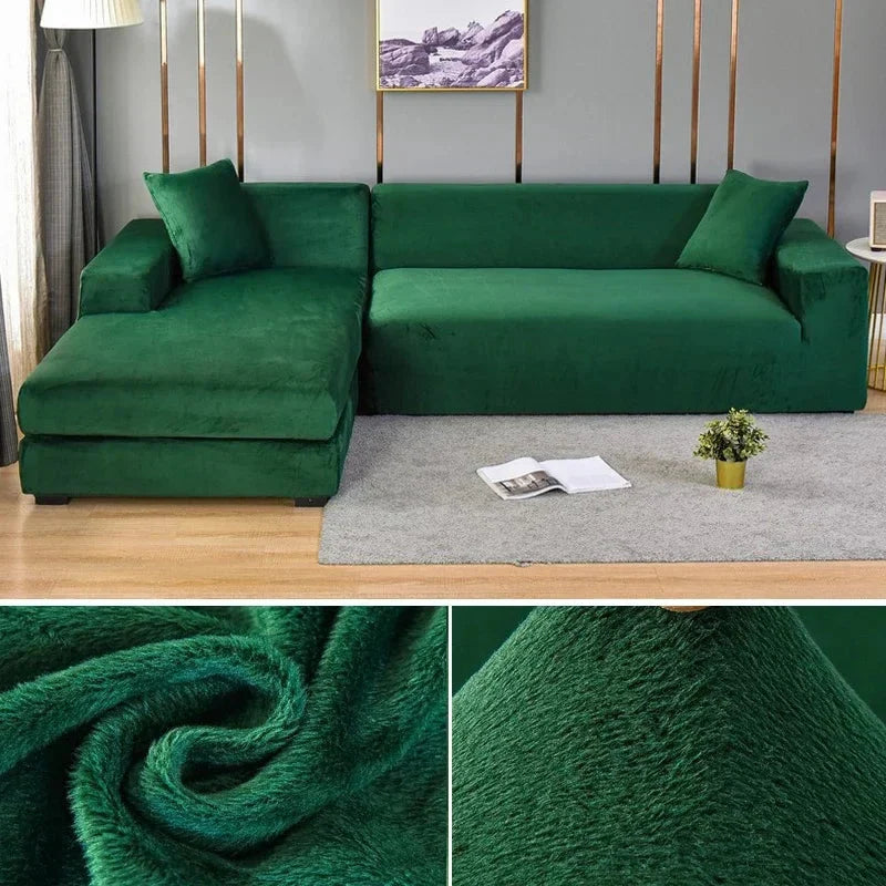 Sofa Cover Stretch Velvet Machine Washable Snug Fit
