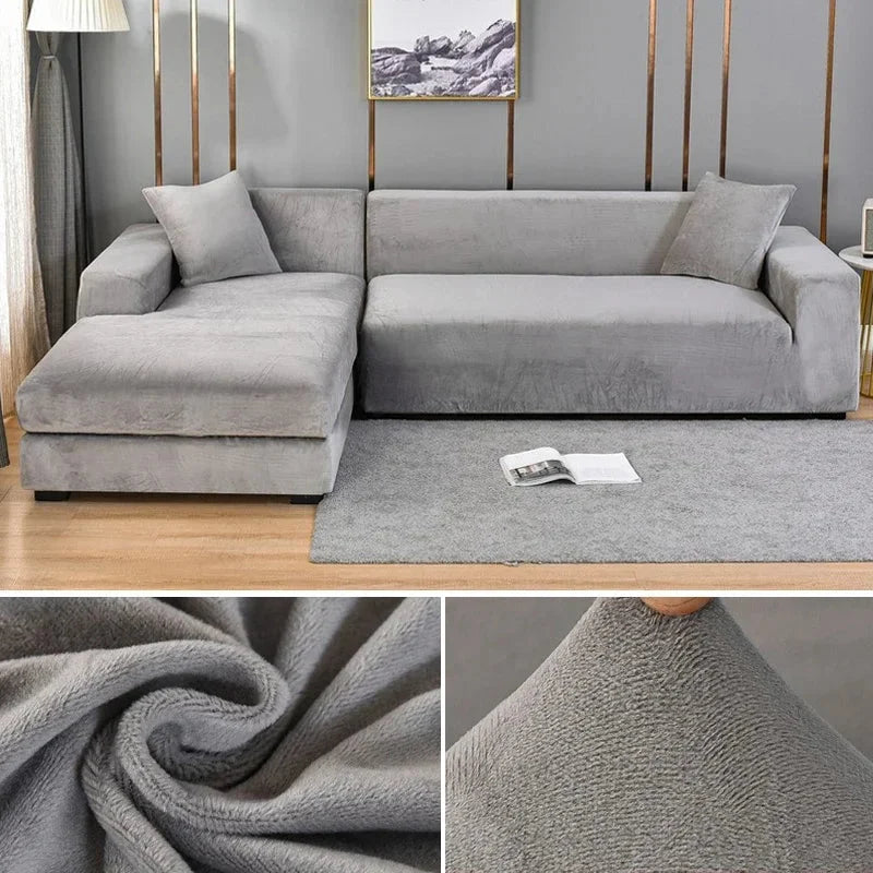 Sofa Cover Stretch Velvet Machine Washable Snug Fit