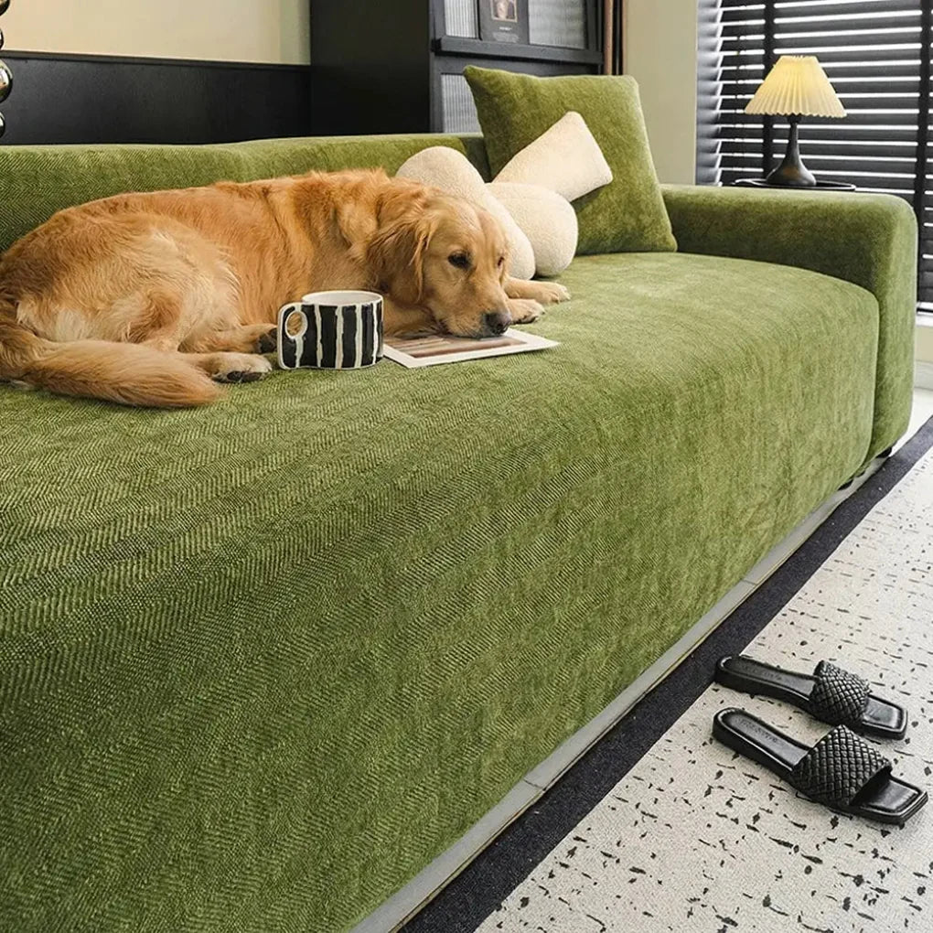 Sofa Slipcover Herringbone Stretch Fit Full Coverage Machine Washable
