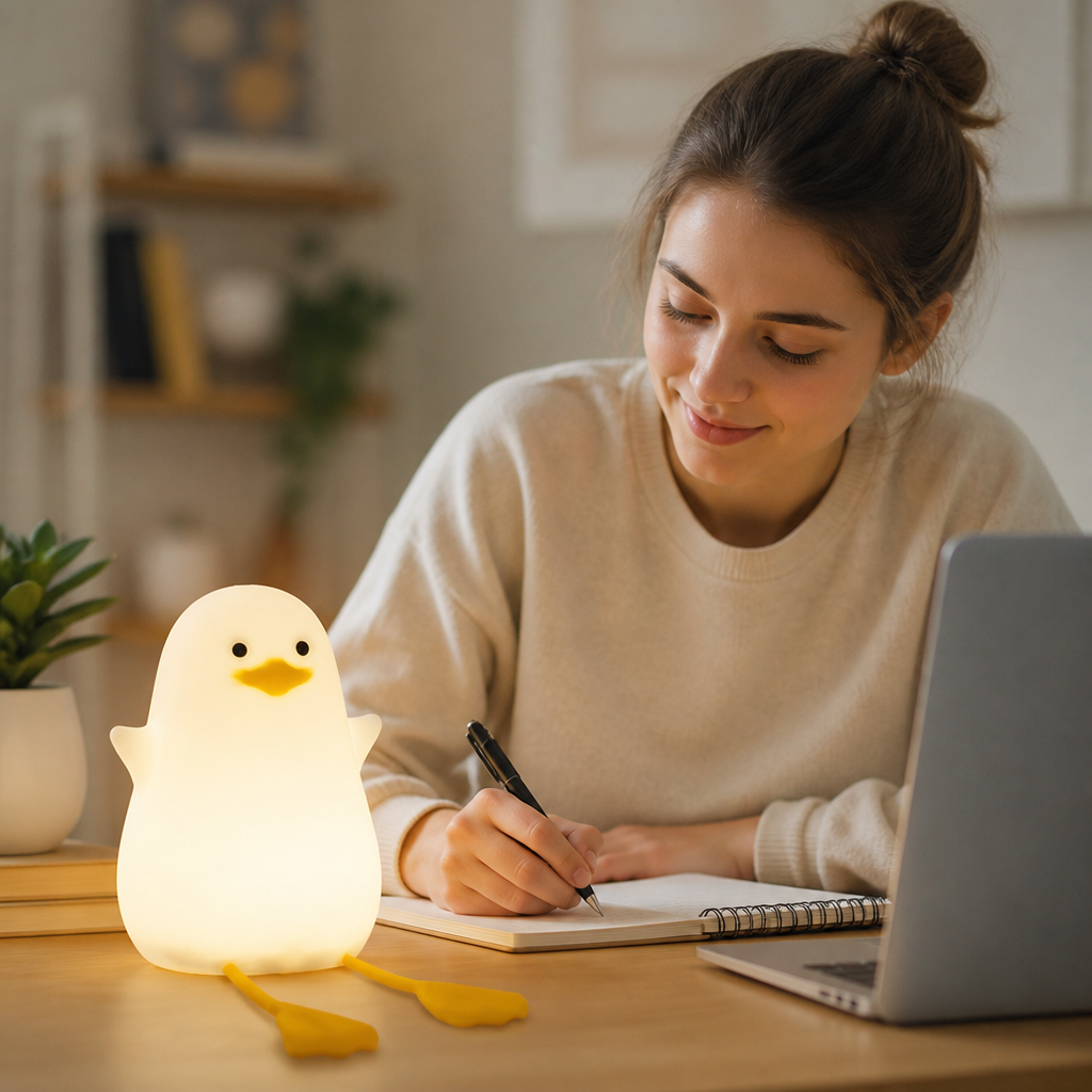Soft-Glow Silicone Duck Desk Lamp (USB-Powered)