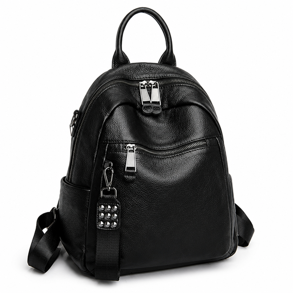 Soft Leather Multi-Compartment Backpack
