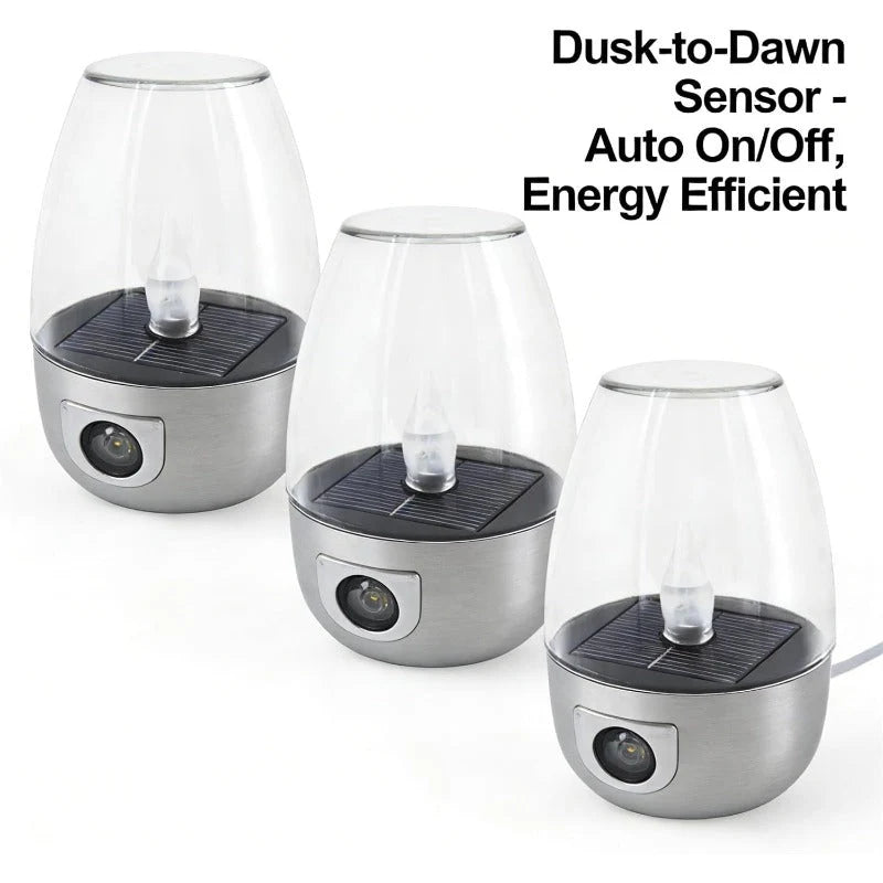 Solar Candle Lights Solar-Powered Waterproof Flickering Glow