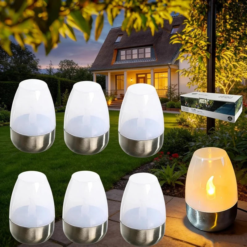 Solar Candle Lights Solar-Powered Waterproof Flickering Glow