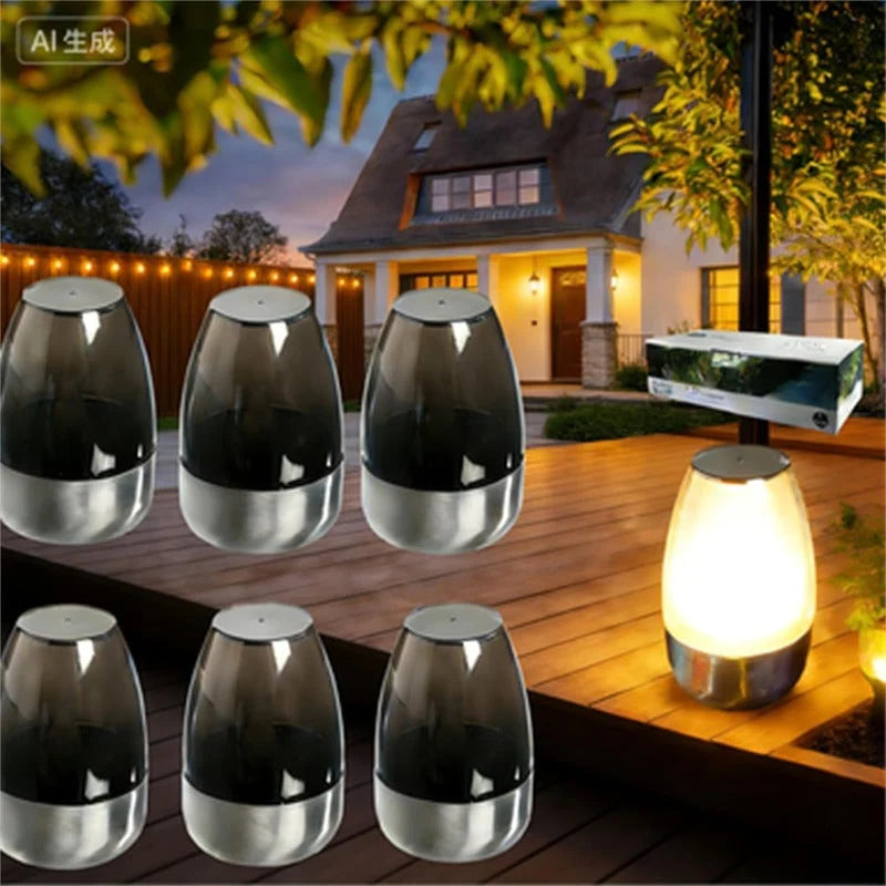 Solar Candle Lights Solar-Powered Waterproof Flickering Glow