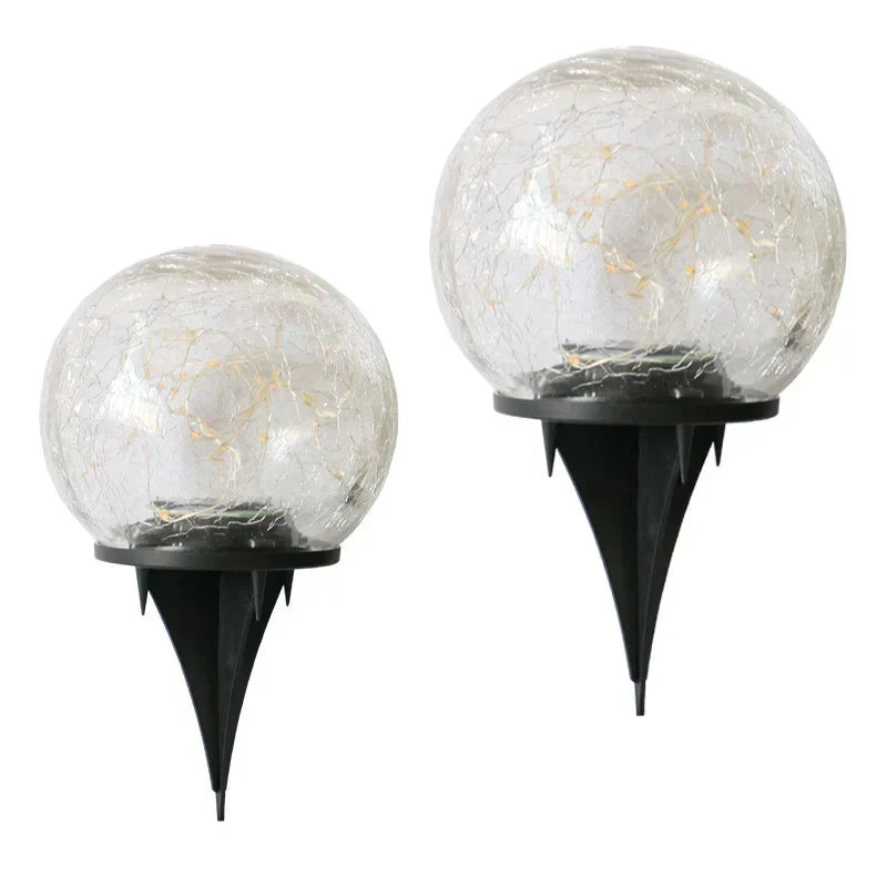 Solar Garden Lamp Glass Globe 200 Lumens Weather-Resistant