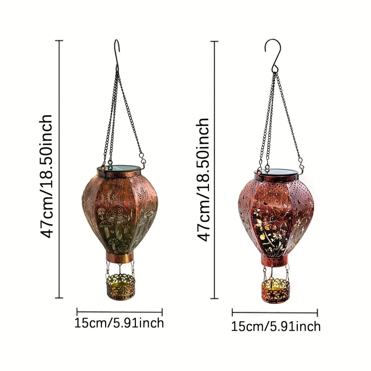Solar Garden Lantern Weather-Resistant Hollow-Out Light Projection