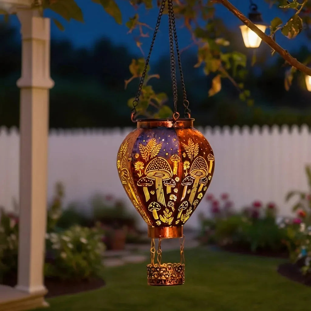 Solar Garden Lantern Weather-Resistant Hollow-Out Light Projection