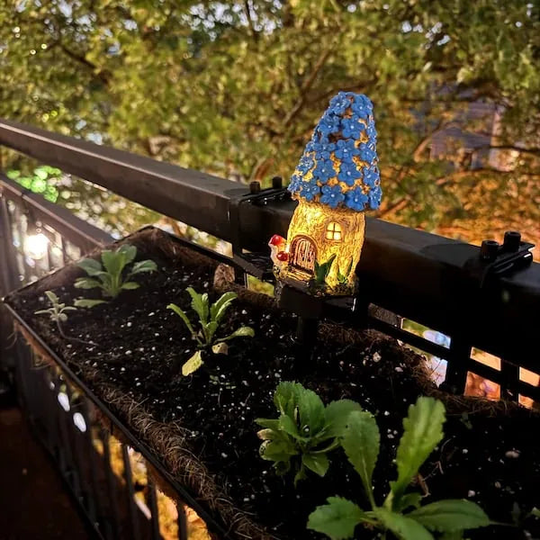 Solar Garden Light Mushroom Cottage Weatherproof