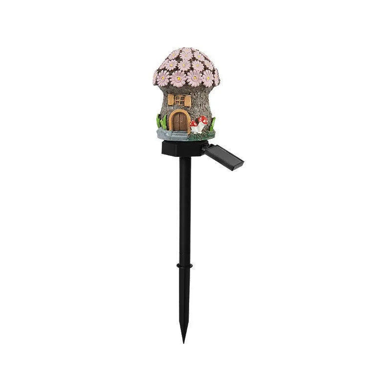 Solar Garden Light Mushroom Cottage Weatherproof