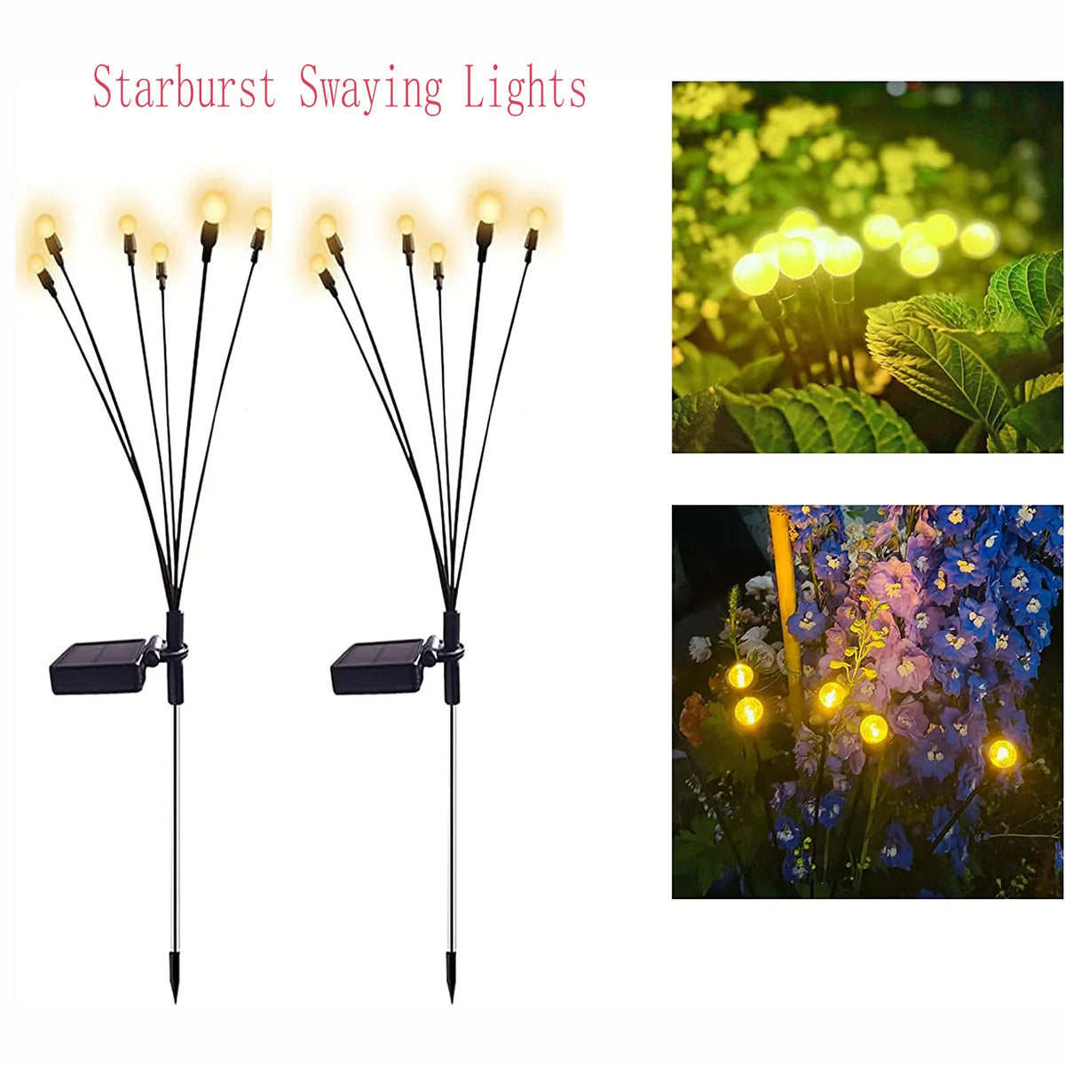 Solar Garden Light Starburst Design Weather-Resistant