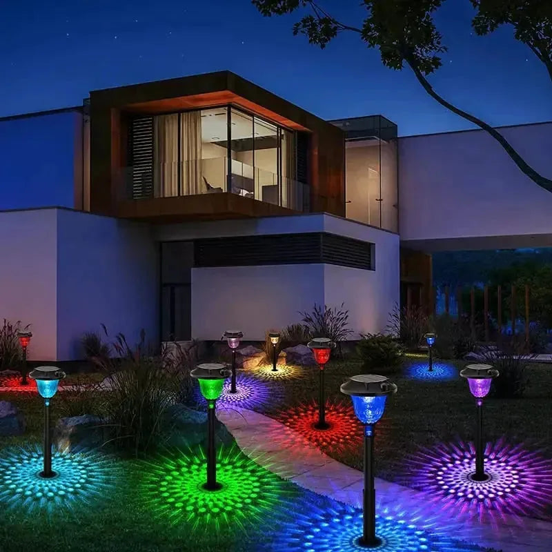 Solar Garden Lights Water-Drop Projection Solar-Powered IP65 Waterproof