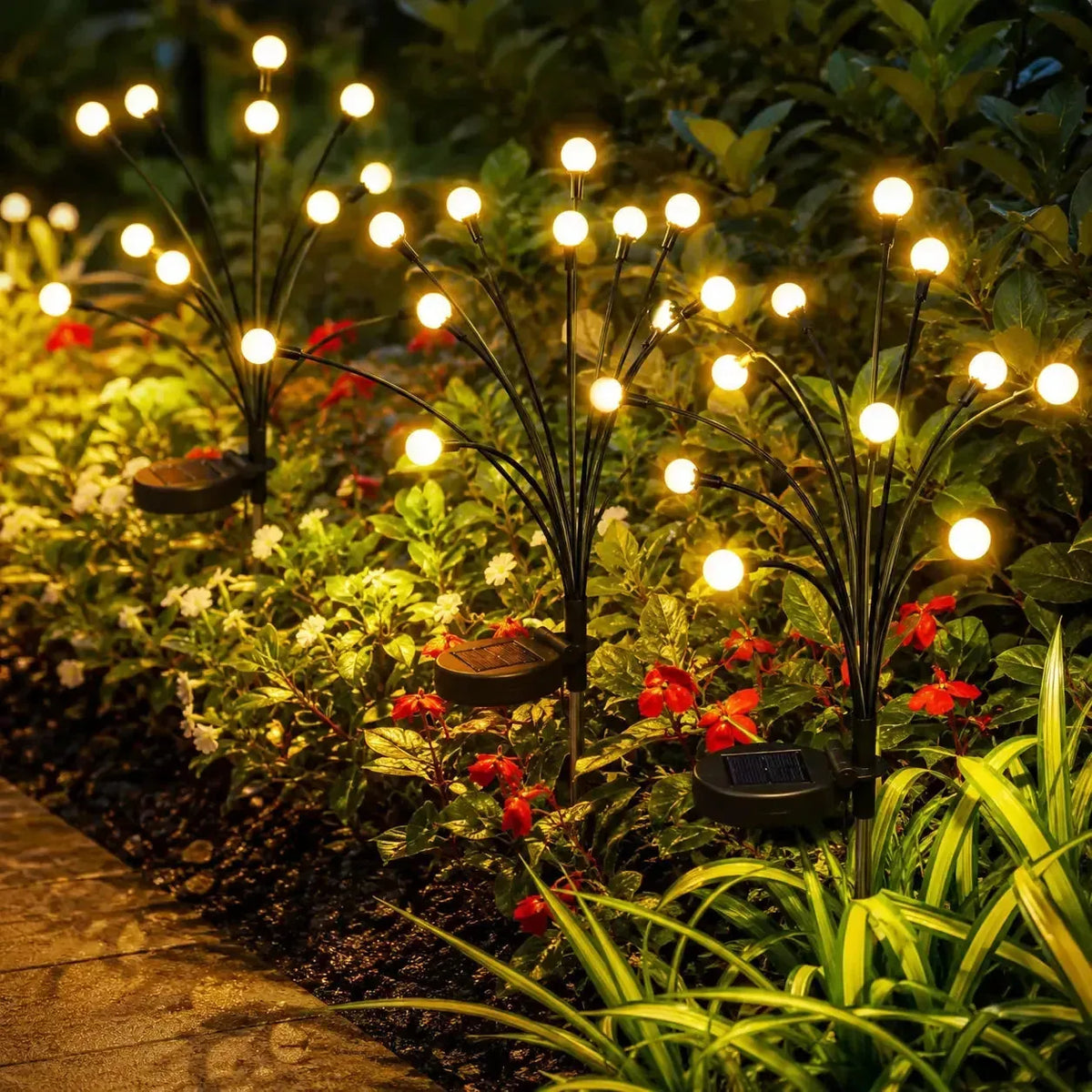 Solar Garden Stake Lights Waterproof Set of 2