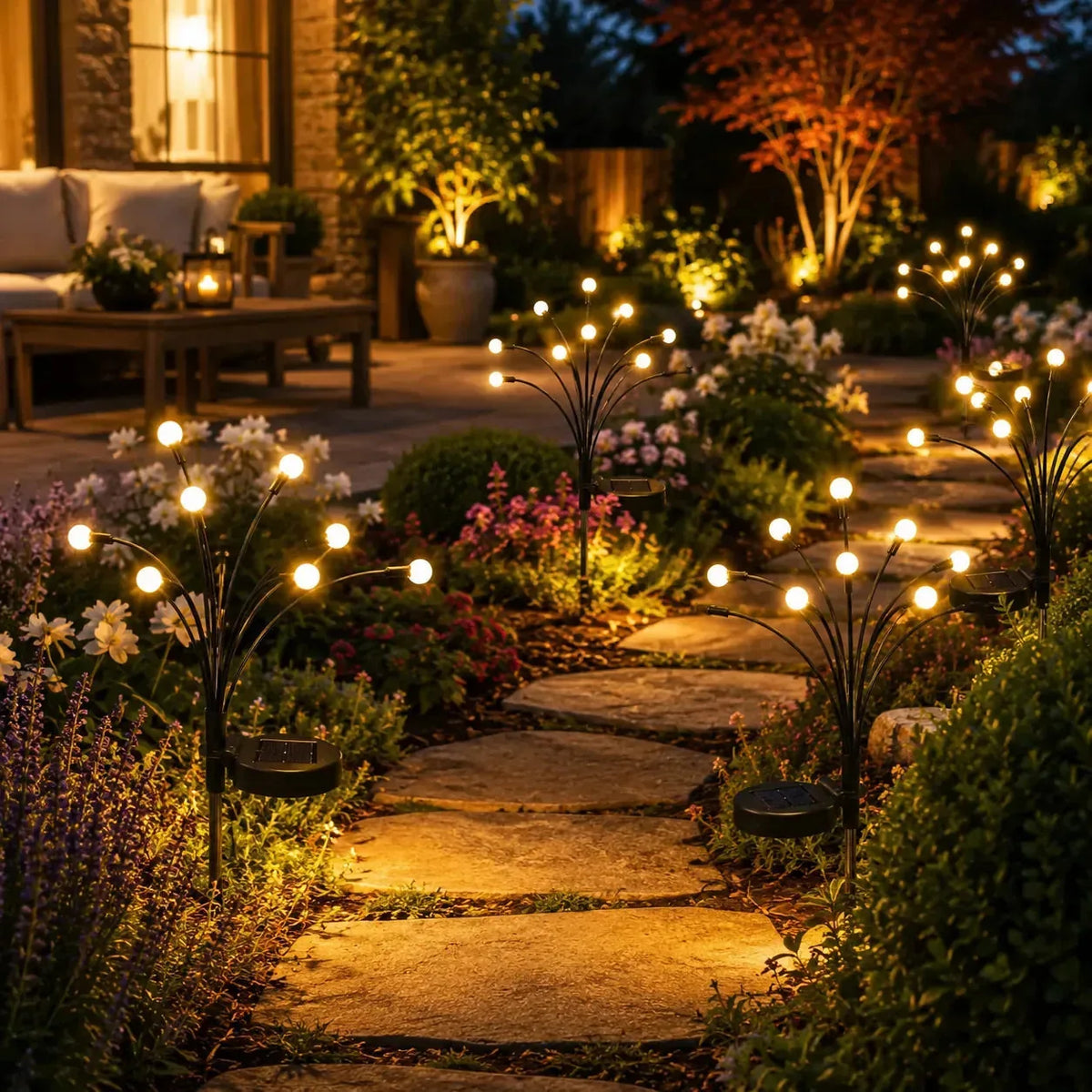 Solar Garden Stake Lights Waterproof Set of 2