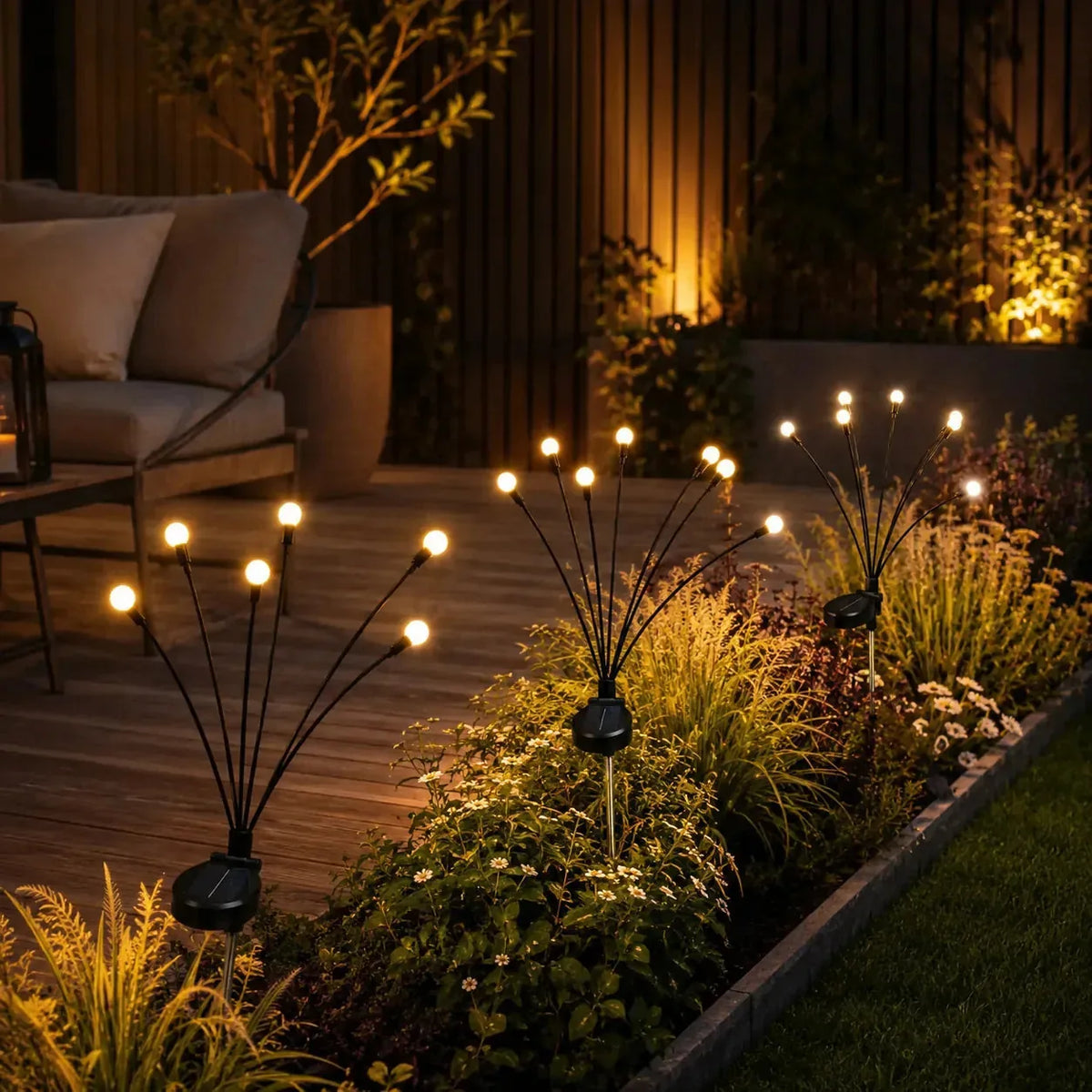 Solar Garden Stake Lights Waterproof Set of 2