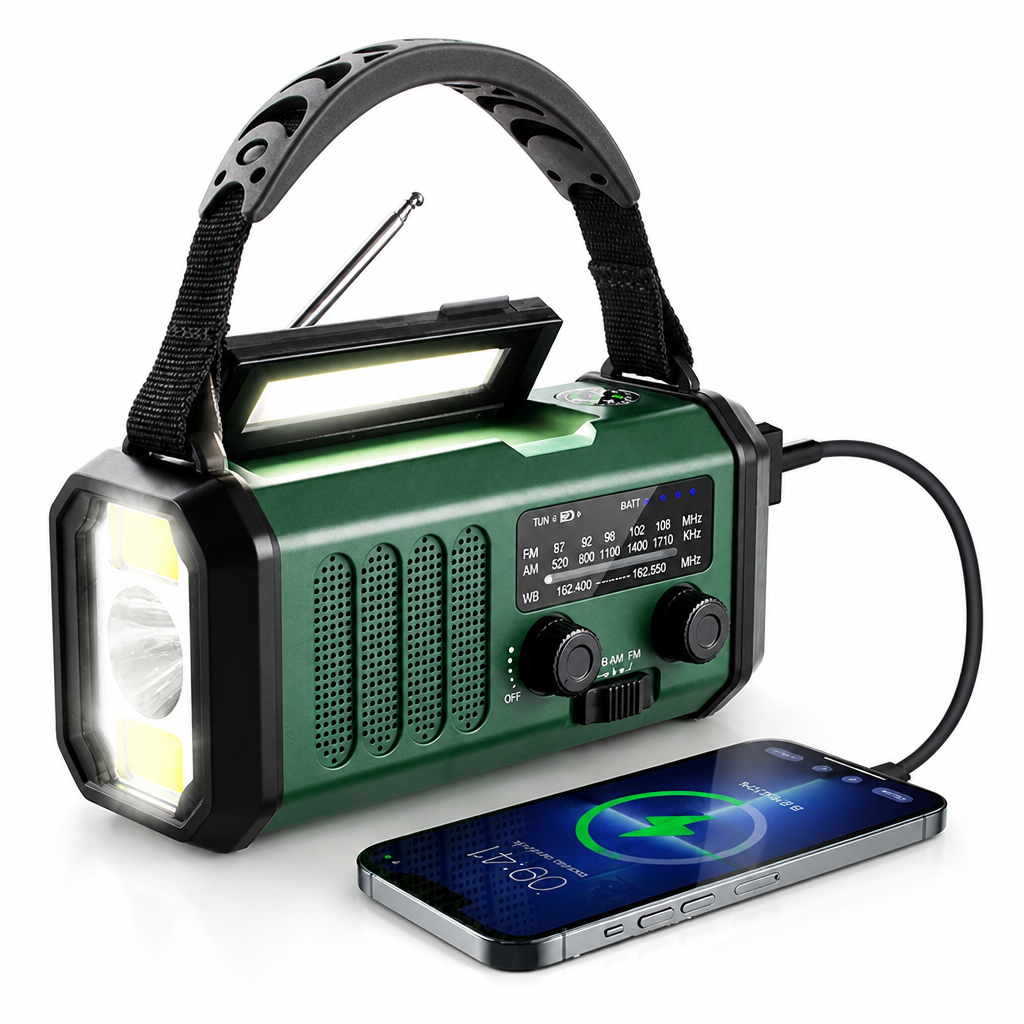 Solar & Hand-Crank Rechargeable Emergency Radio
