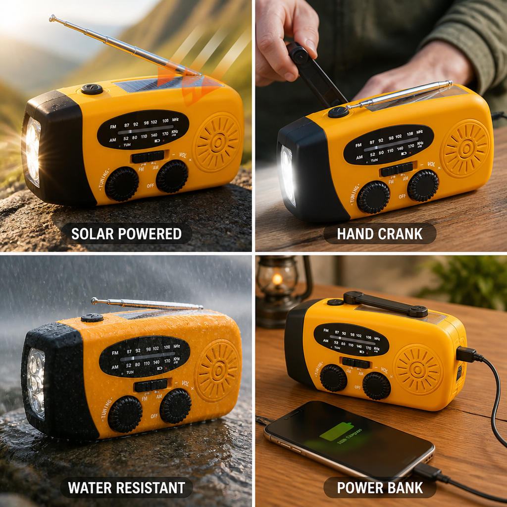 Solar & Hand-Crank Rechargeable Emergency Radio
