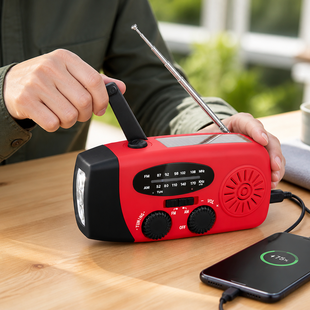 Solar & Hand-Crank Rechargeable Emergency Radio