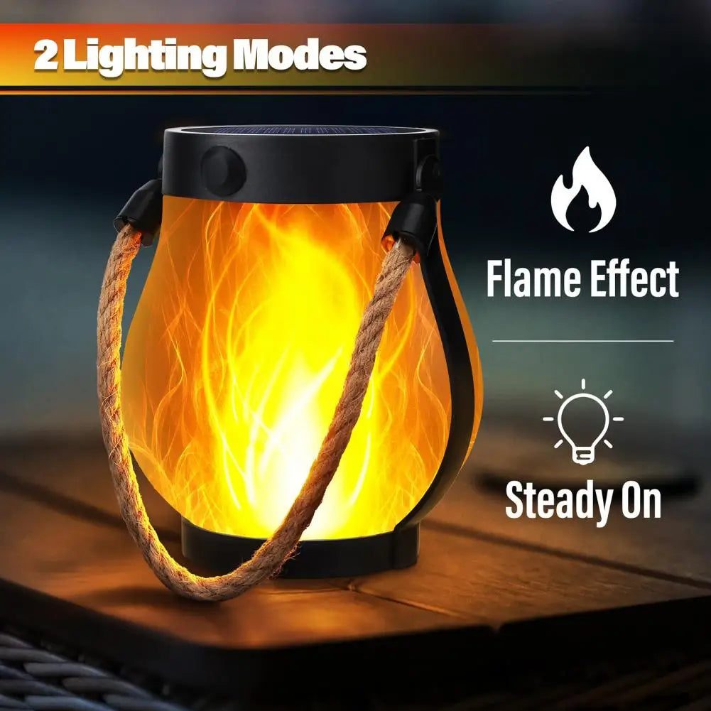 Solar Lantern Flickering Flame Dual Charging Waterproof