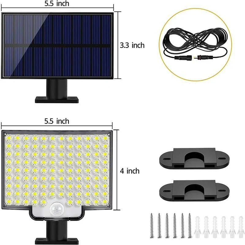 Solar Motion Sensor Light 106 LED IP65 Cordless Installation